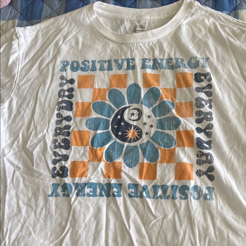 Positive Energy Graphic Tee - White and Orange